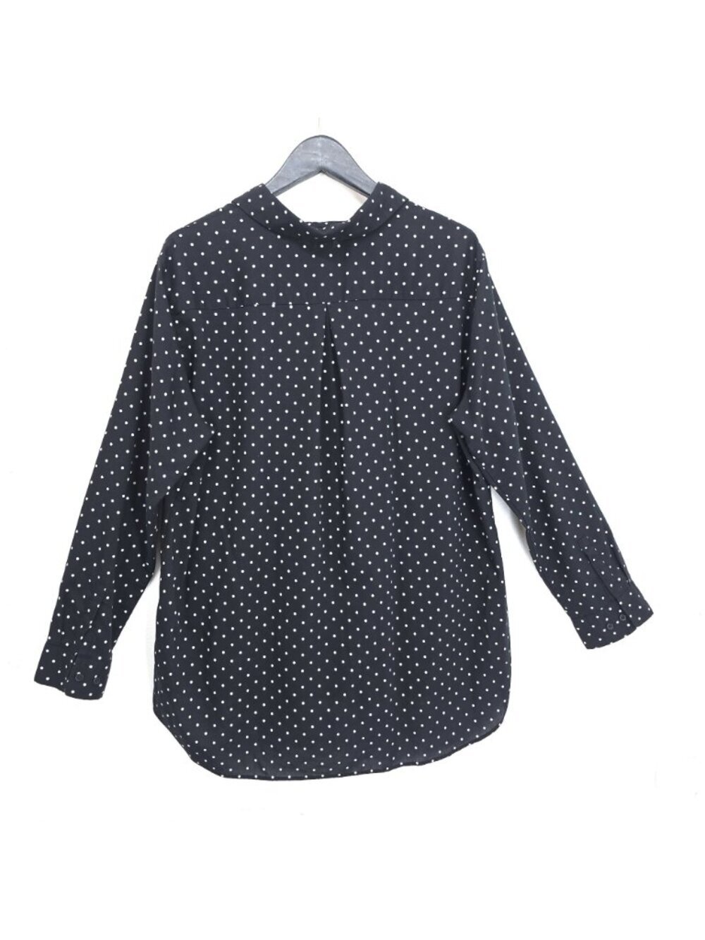 Uniqlo Japan Black White Polkadot Long Sleeve Button Front Shirt Women Size XL - Picture 4 of 5
